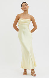 Matlyn Maxi Dress - Sun - Metallic Strapless Maxi Dress With Tie Back