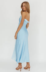 LUMIÈRE HALTER MAXI DRESS - BABY BLUE