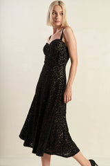 TIFFANY BLACK LACE MIDI DRESS