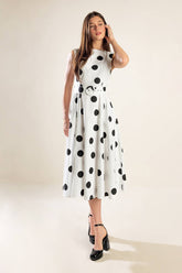 Size Large, ECHOING FJORD WOVEN MIDI DRESS - FINAL SALE