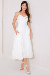 Size Medium, GORGEOUS REPUTATION WOVEN MIDI DRESS - FINAL SALE