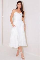 Size Medium, GORGEOUS REPUTATION WOVEN MIDI DRESS - FINAL SALE