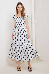 LOGAN POLKA DOT MIDI DRESS