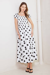 LOGAN POLKA DOT MIDI DRESS