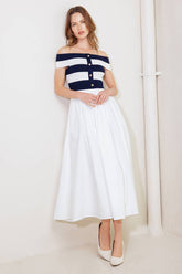 NEWPORT NAVY KNIT MIDI DRESS