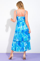 TAKE A VACATION OCEAN BLUE MIDI DRESS