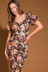 Size Medium, SWEET AT HEART WOVEN MIDI DRESS - FINAL SALE