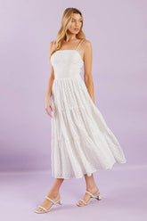 SIZE SMALL, ENCHANTING MOMENTS WOVEN MIDI DRESS -FINAL SALE