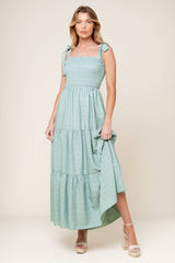OCEAN BREEZES - DUSTY TEAL MAXI DRESS