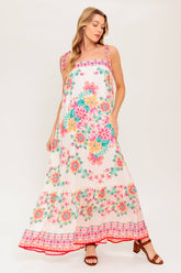 SUMMER GLOW FLORAL MAXI DRESS - IVORY