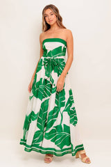 BALI BREEZE LEAF PRINT MAXI DRESS