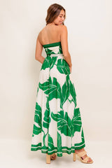 BALI BREEZE LEAF PRINT MAXI DRESS