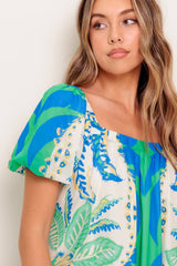 MADDISON MAXI DRESS - GREEN & BLUE