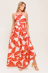 MARLEY MAXI DRESS - TROPICAL HALTER MAXI