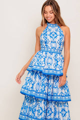 MALLORY TIERED MAXI DRESS - BLUE