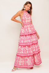 MALLORY TIERED MAXI DRESS - FUCHSIA