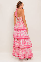 MALLORY TIERED MAXI DRESS - FUCHSIA