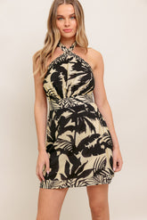 TROPIC OF CAPRICORN HALTER MINI DRESS