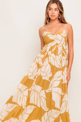MEREDITH MAXI DRESS - LEAF PRINT