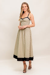POLKA PASSION MAXI DRESS - TAUPE