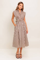 BISTRO STRIPE MIDI DRESS