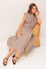 BISTRO STRIPE MIDI DRESS
