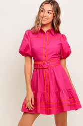 Size Large, VIVA MINI DRESS - FUCHSIA - FINAL SALE