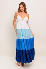 CRUISE MODE MIDI DRESS - BLUE COLOR BLOCK