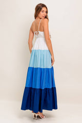 CRUISE MODE MIDI DRESS - BLUE COLOR BLOCK