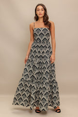 Hazelwood Garden Maxi Dress - Black & Ivory