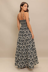 Hazelwood Garden Maxi Dress - Black & Ivory