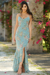 Greta Maxi Dress - Teal Floral
