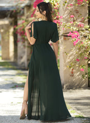 Size XS, Kari Wrap Maxi Dress - Emerald - FINAL SALE