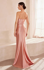 Micah Maxi Dress - Strapless Satin Dress with Gathered Detail