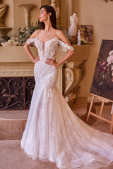 WL051 - Fitted Lace Mermaid Wedding Dress - Andrea & Leo