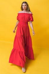 Size Small, OUT IN THE COUNTRY - RED - MAXI DRESS - FINAL SALE
