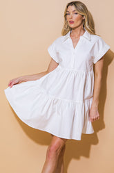 TIMELESS BEAUTY - WHITE SWING DRESS