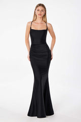 Anita Lace-Up Back Jersey Maxi Dress