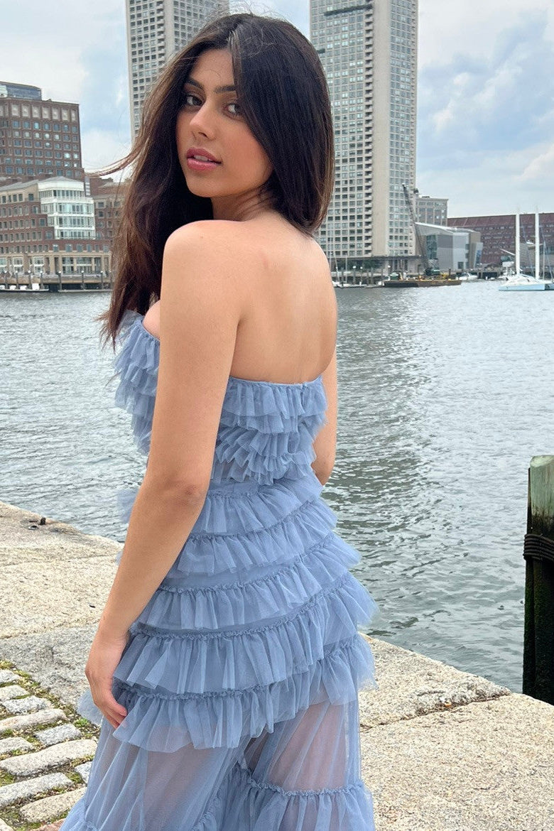 Georgia Maxi Dress - Smokey Blue