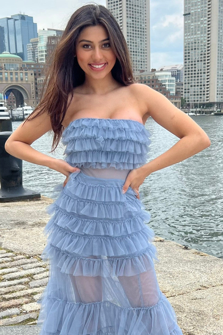 Georgia Maxi Dress - Smokey Blue