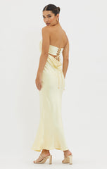 Matlyn Maxi Dress - Sun - Metallic Strapless Maxi Dress With Tie Back