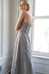 SECRET CRUSH - GREY - ACID WASH DENIM DRESS