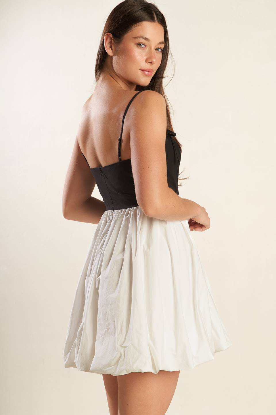 SLAY ALL DAY - BLACK & WHITE MINI DRESS