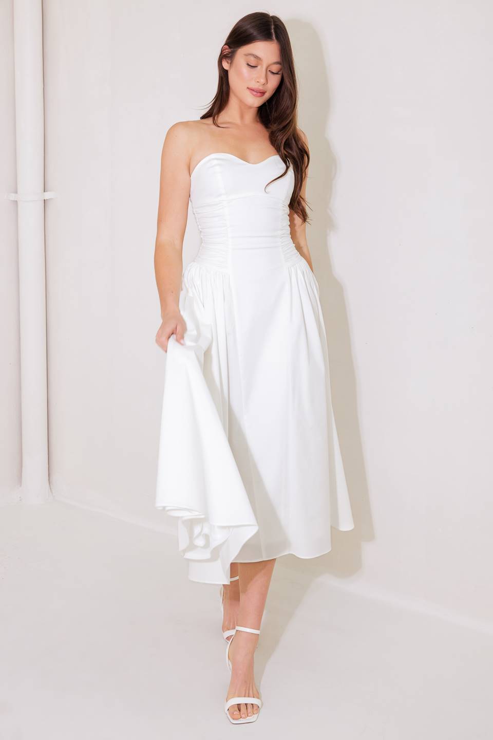 Size Medium, GORGEOUS REPUTATION WOVEN MIDI DRESS - FINAL SALE