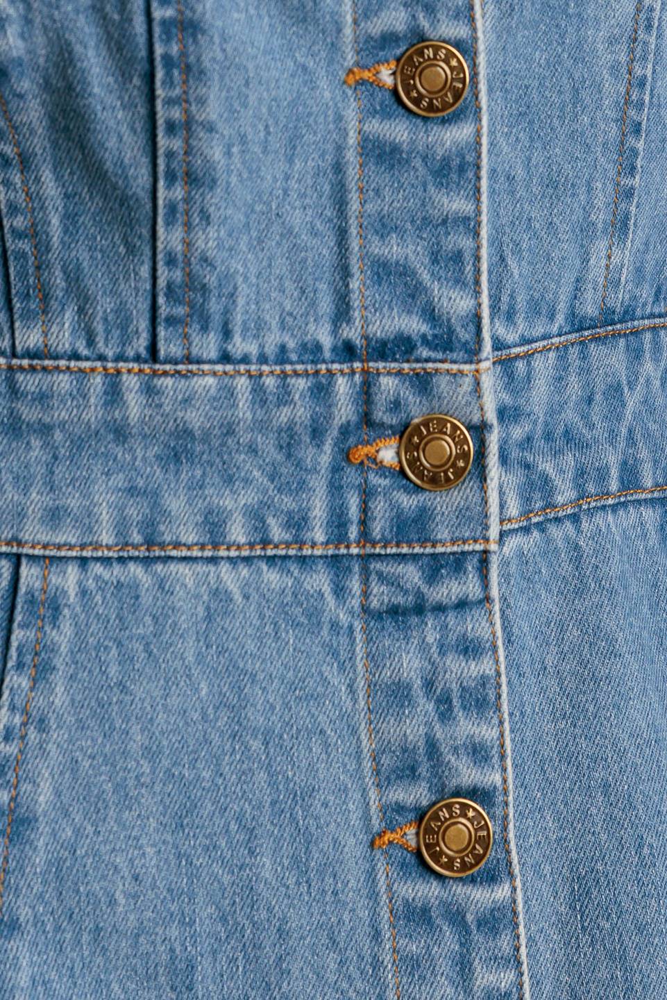 Size Medium, THE JOURNEY BEGINS BLUE DENIM MIDI DRESS - FINAL SALE