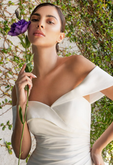 Freya Gown - OFF WHITE - OFF THE SHOULDER STRETCH SPANDEX DRESS