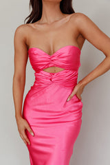 Harley Satin Maxi Dress - Hot Pink