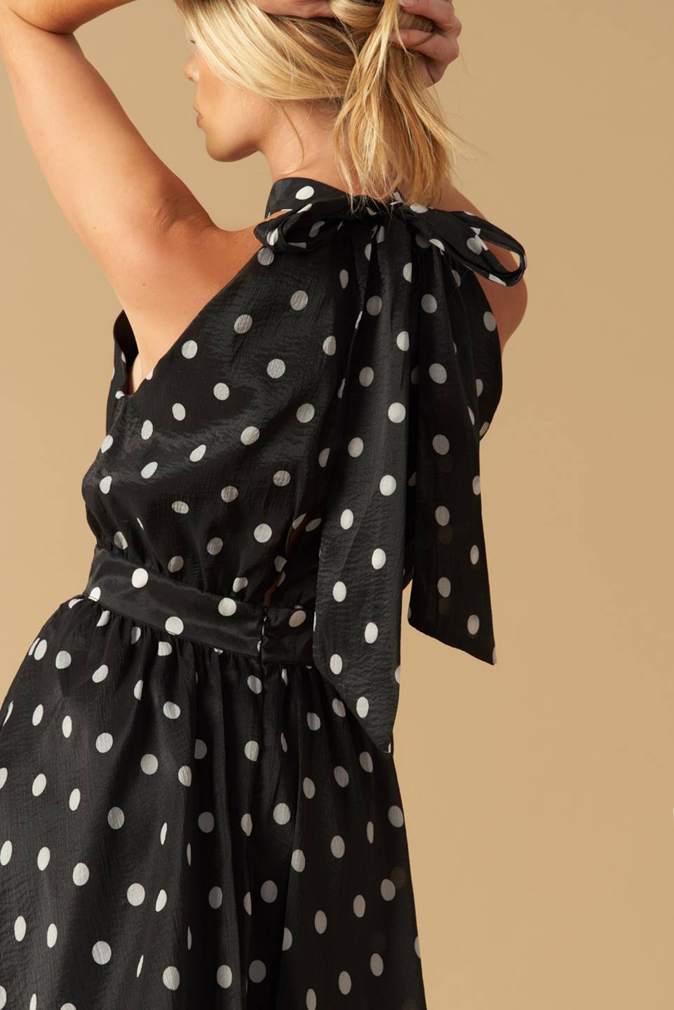 PRETTY IN POLKA DOTS - HALTER MAXI DRESS