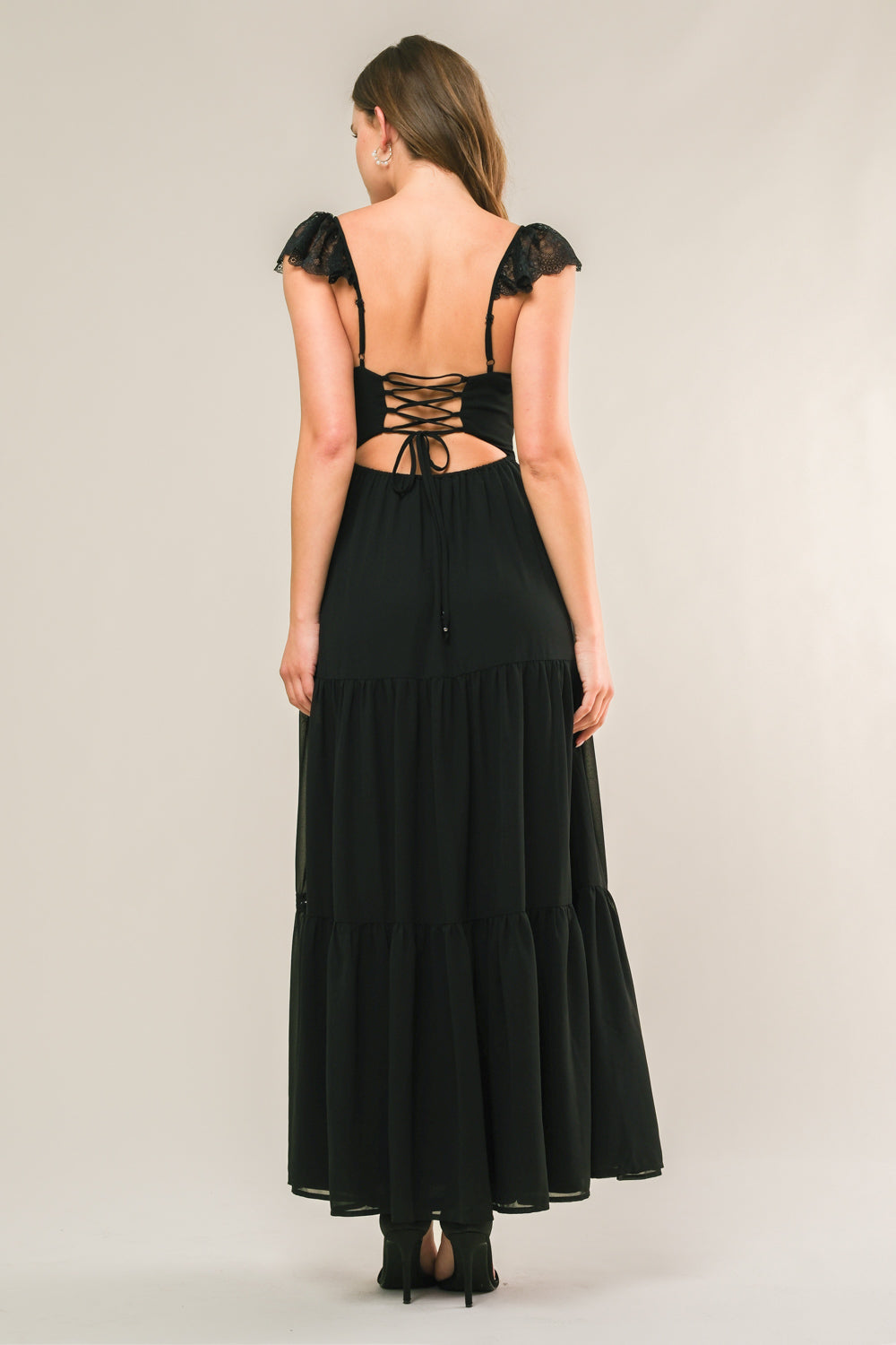 FORGOTTEN ROMANCE MAXI DRESS - BLACK