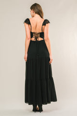 FORGOTTEN ROMANCE MAXI DRESS - BLACK